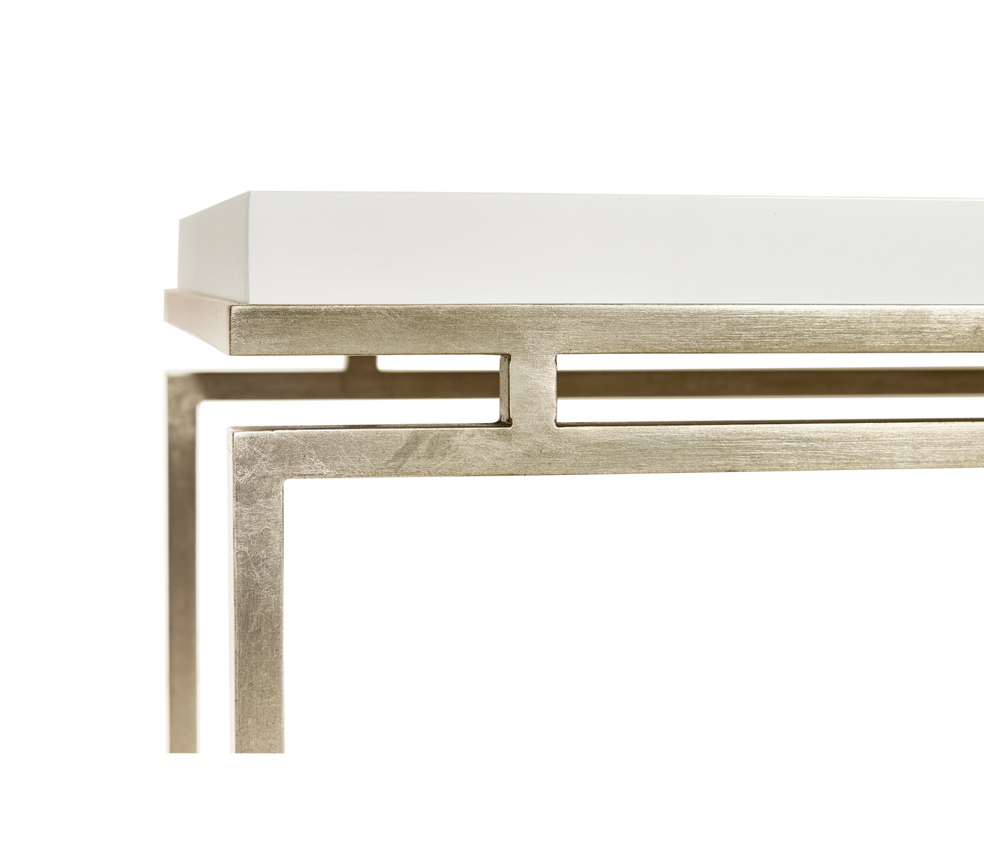 Silver Iron Large Console Table with Biancaneve Top