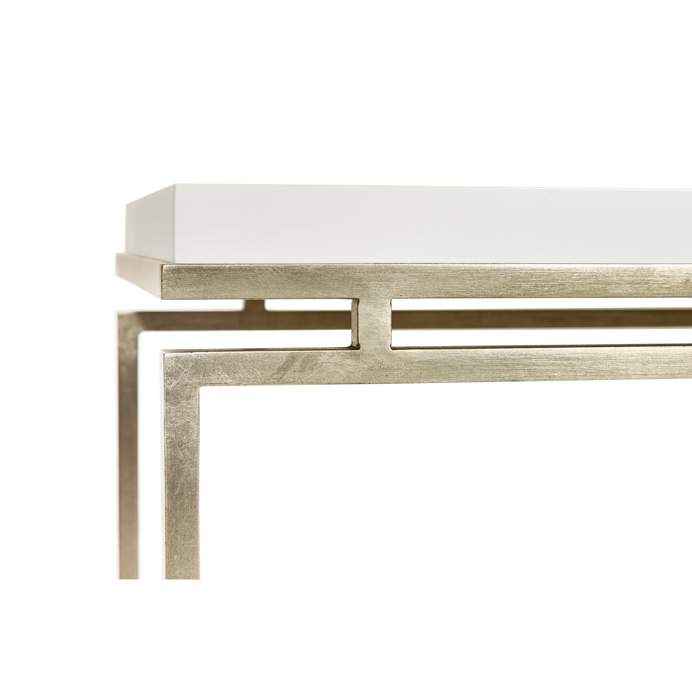 Silver Iron Large Console Table with Biancaneve Top