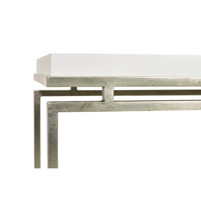 Silver Iron Large Console Table with Biancaneve Top