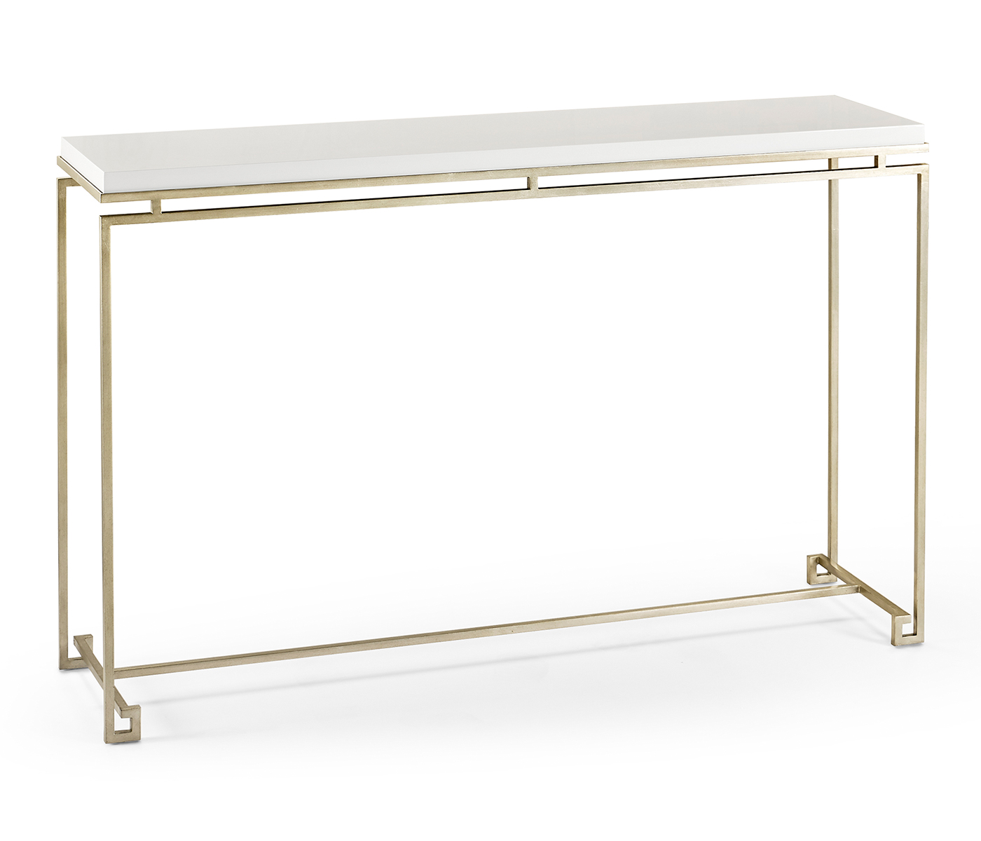 Silver Iron Large Console Table with Biancaneve Top