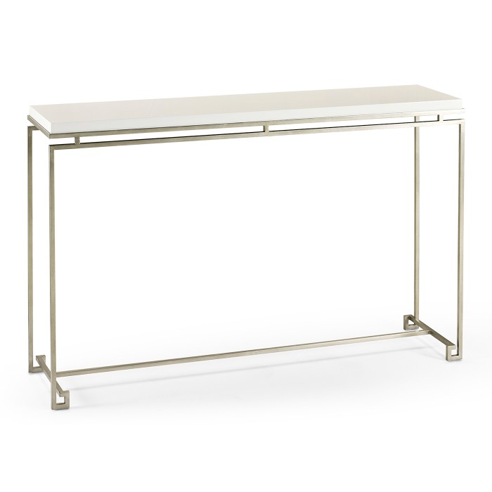 Silver Iron Large Console Table with Biancaneve Top