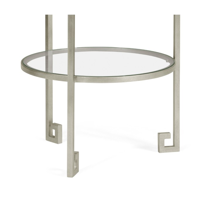 Silver iron end table