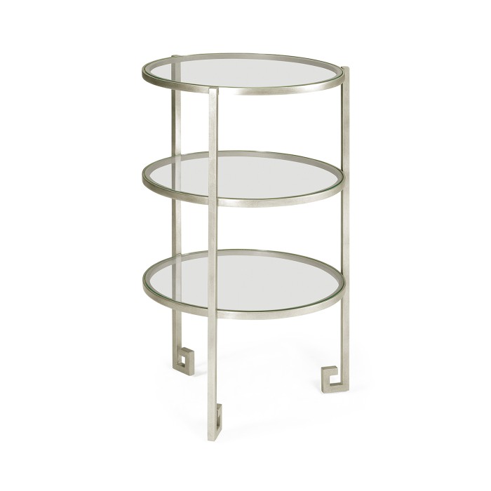 Silver iron end table