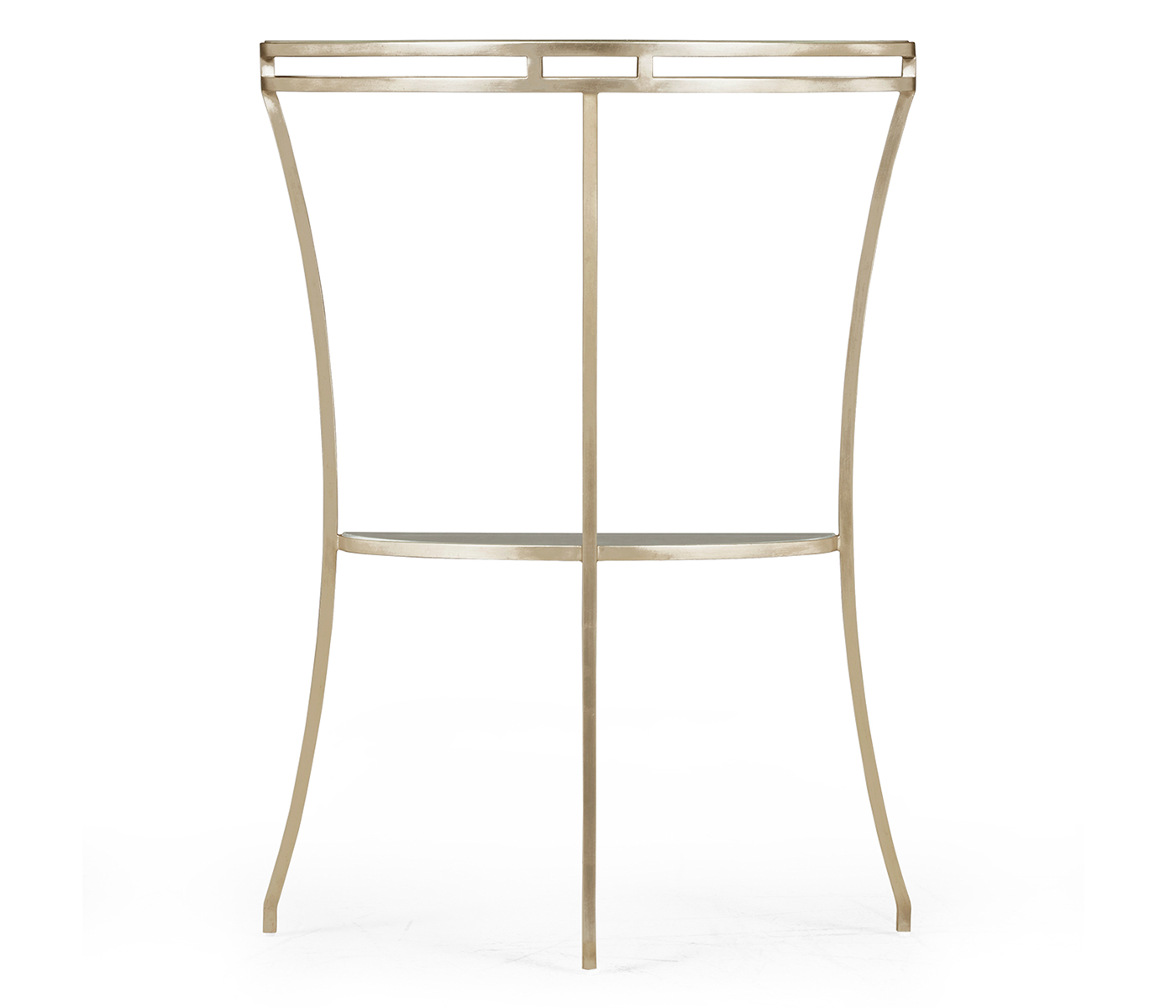 Silver iron demilune console table