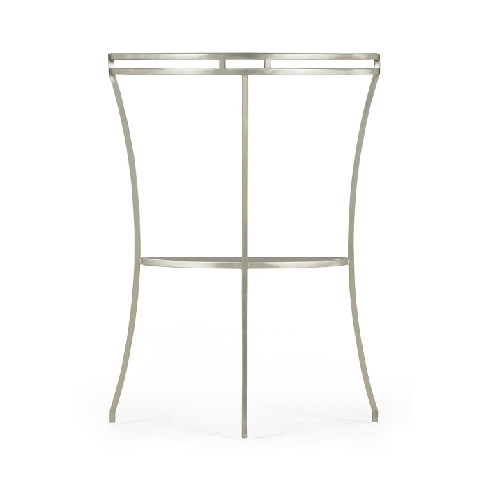 Silver iron demilune console table