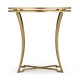 Gilded Iron Round Side Table with An Antique Glass Top