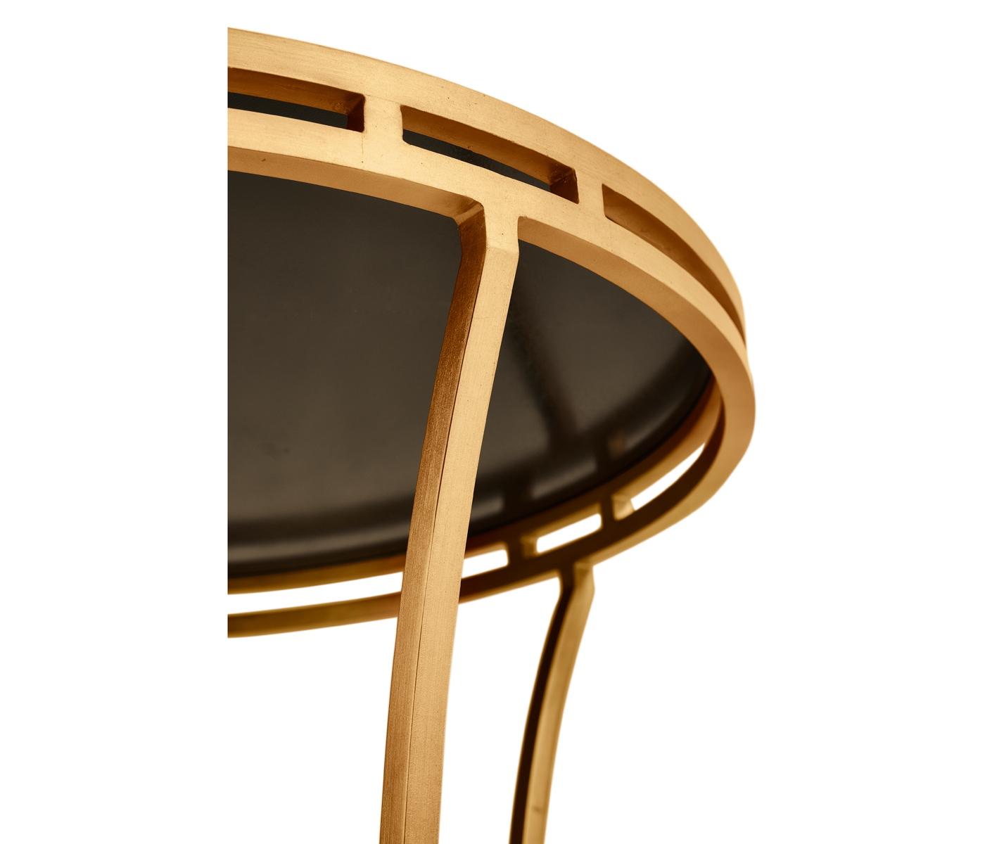 Gilded Iron Round Side Table with An Antique Glass Top