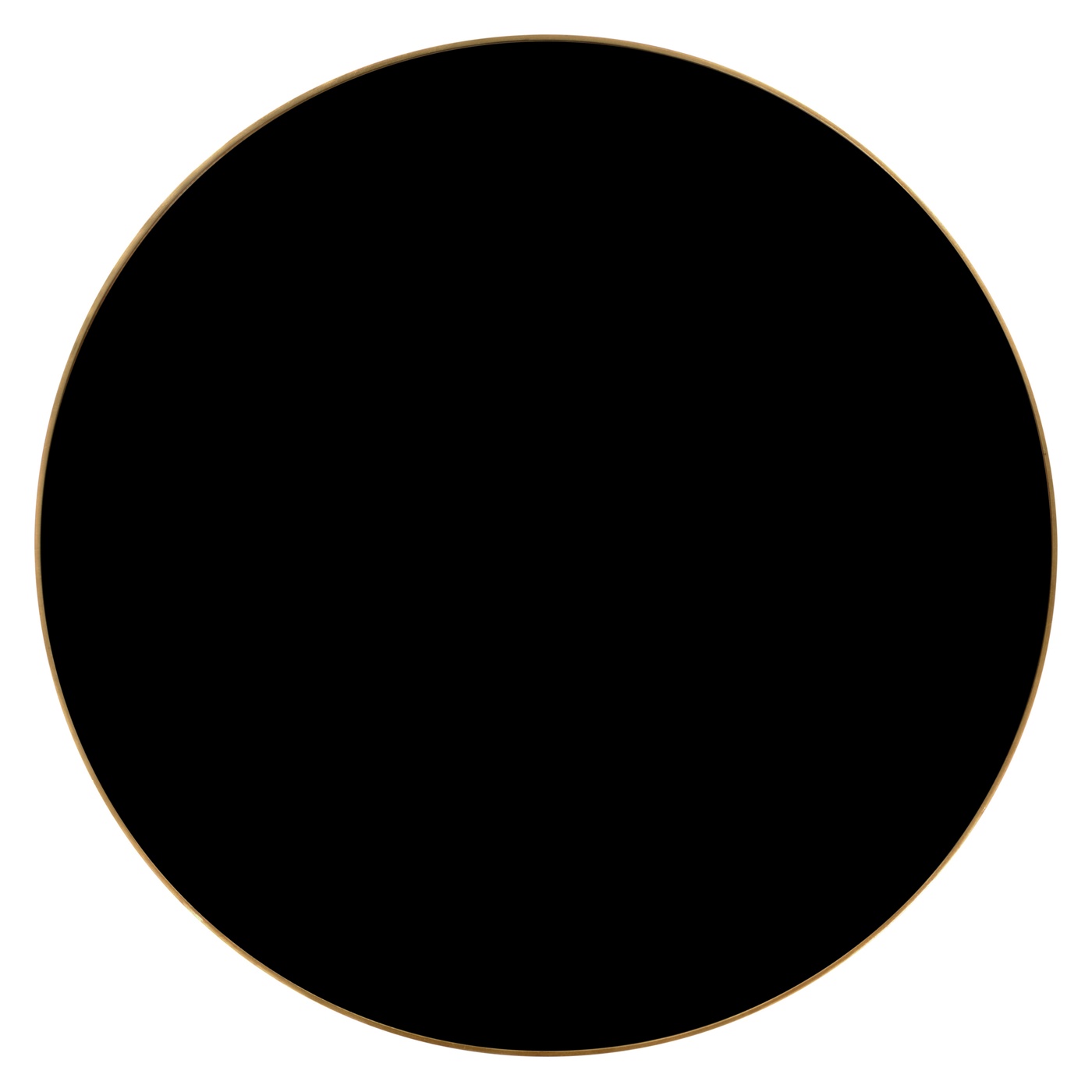 Gilded Iron Round Side Table with A Black Glass Top