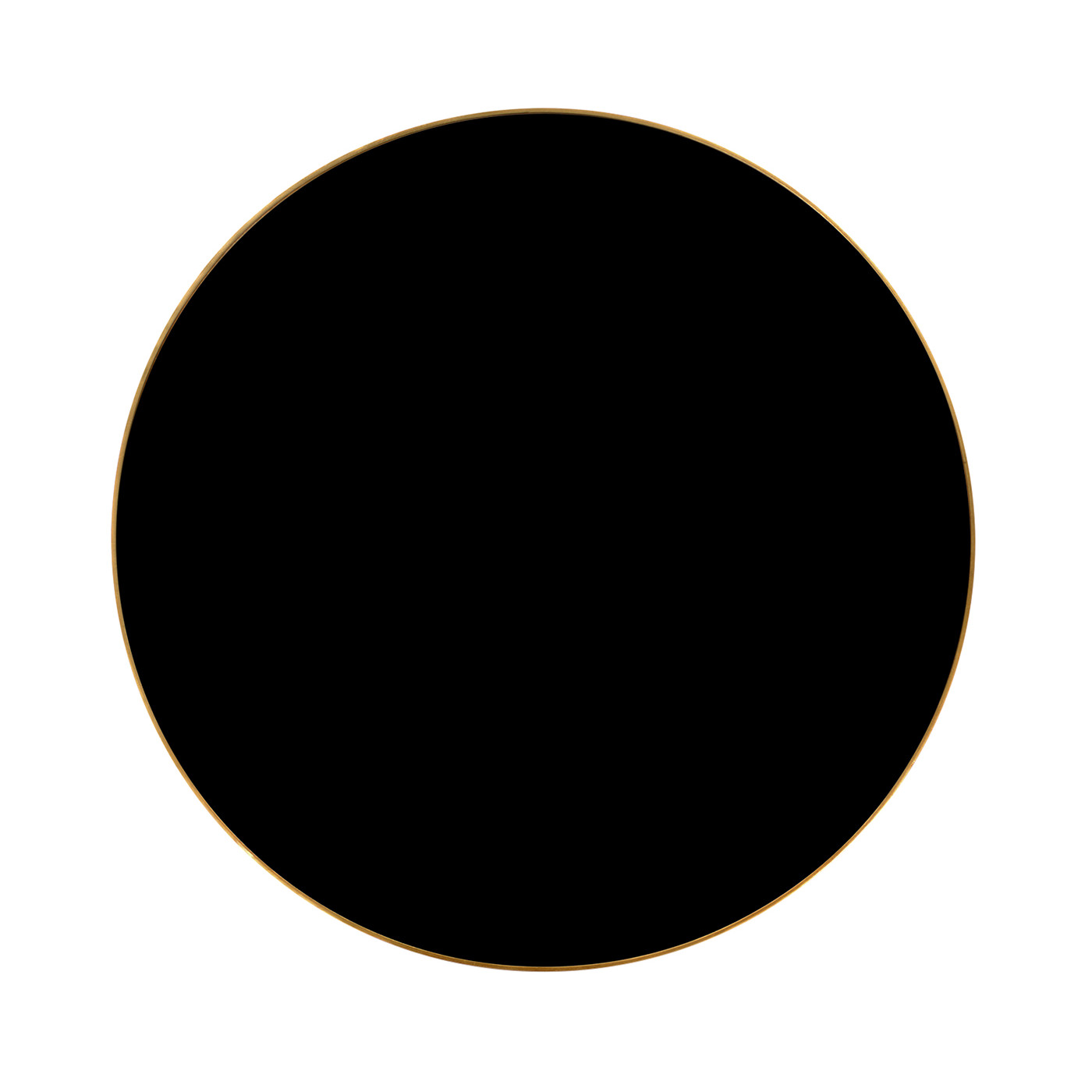 Gilded Iron Round Side Table with A Black Glass Top