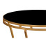 Gilded Iron Round Side Table with A Black Glass Top