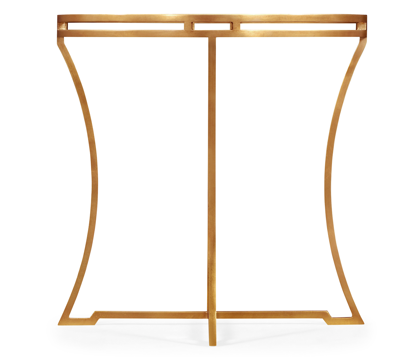 Gilded Iron Round Side Table with Clear Glass Top