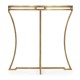 Gilded Iron Round Side Table with Clear Glass Top