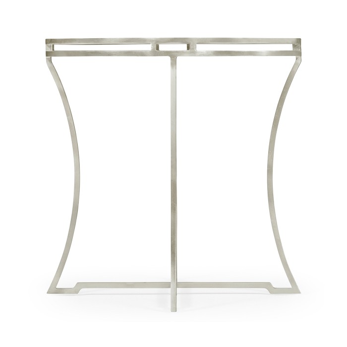 Silver Iron Round Side Table with An Antique Glass Top