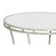 Silver Iron Round Side Table with An Antique Glass Top