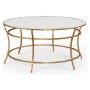 Gilded Iron Round Coffee Table with An Antique Glass Top