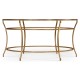 Gilded Iron Round Coffee Table with A Black Glass Top
