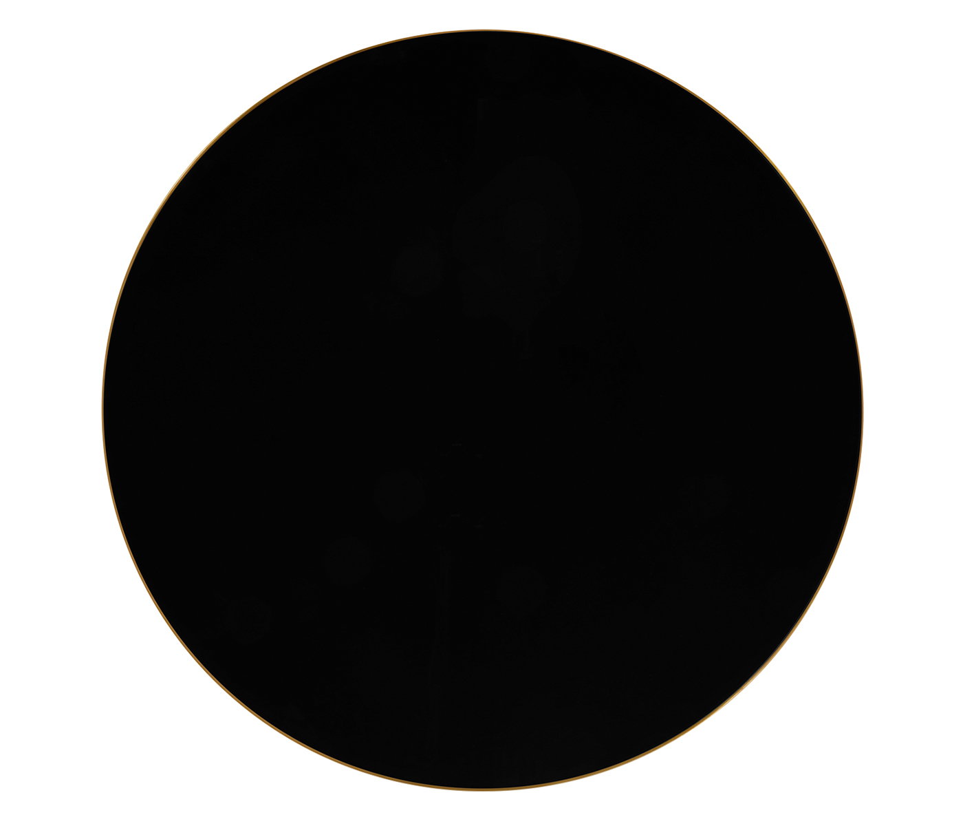 Gilded Iron Round Coffee Table with A Black Glass Top