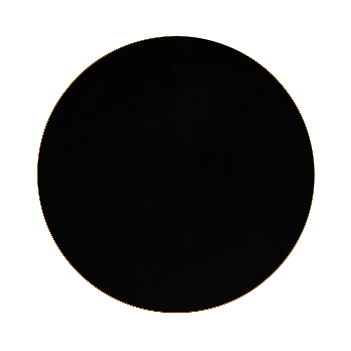 Gilded Iron Round Coffee Table with A Black Glass Top