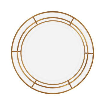 Gilded Iron Round Coffee Table with A Clear Glass Top