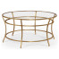 Gilded Iron Round Coffee Table with A Clear Glass Top