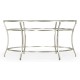Silver Round Iron Coffee Table with A Clear Glass Top