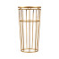 Gilded Iron Round End Table with Black Glass Top