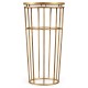 Gilded Iron Round End Table with Black Glass Top