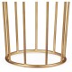 Gilded Iron Round End Table with Black Glass Top