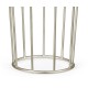 Silver Iron Round End Table with A Black Glass Top