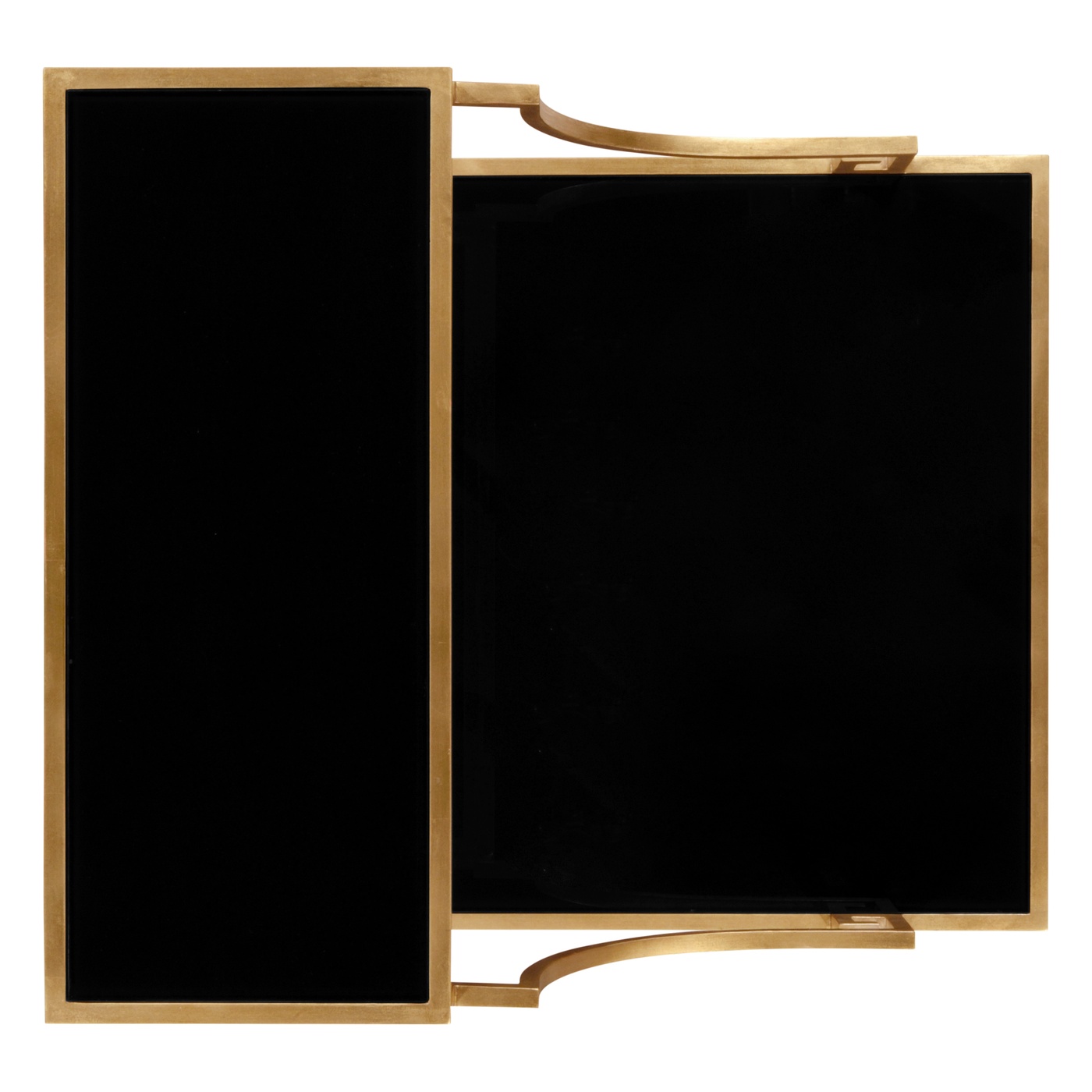 Three-tier gilded iron end table