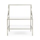 Three-tier silver iron end table