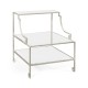 Three-tier silver iron end table