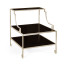 Three-tier silver iron end table