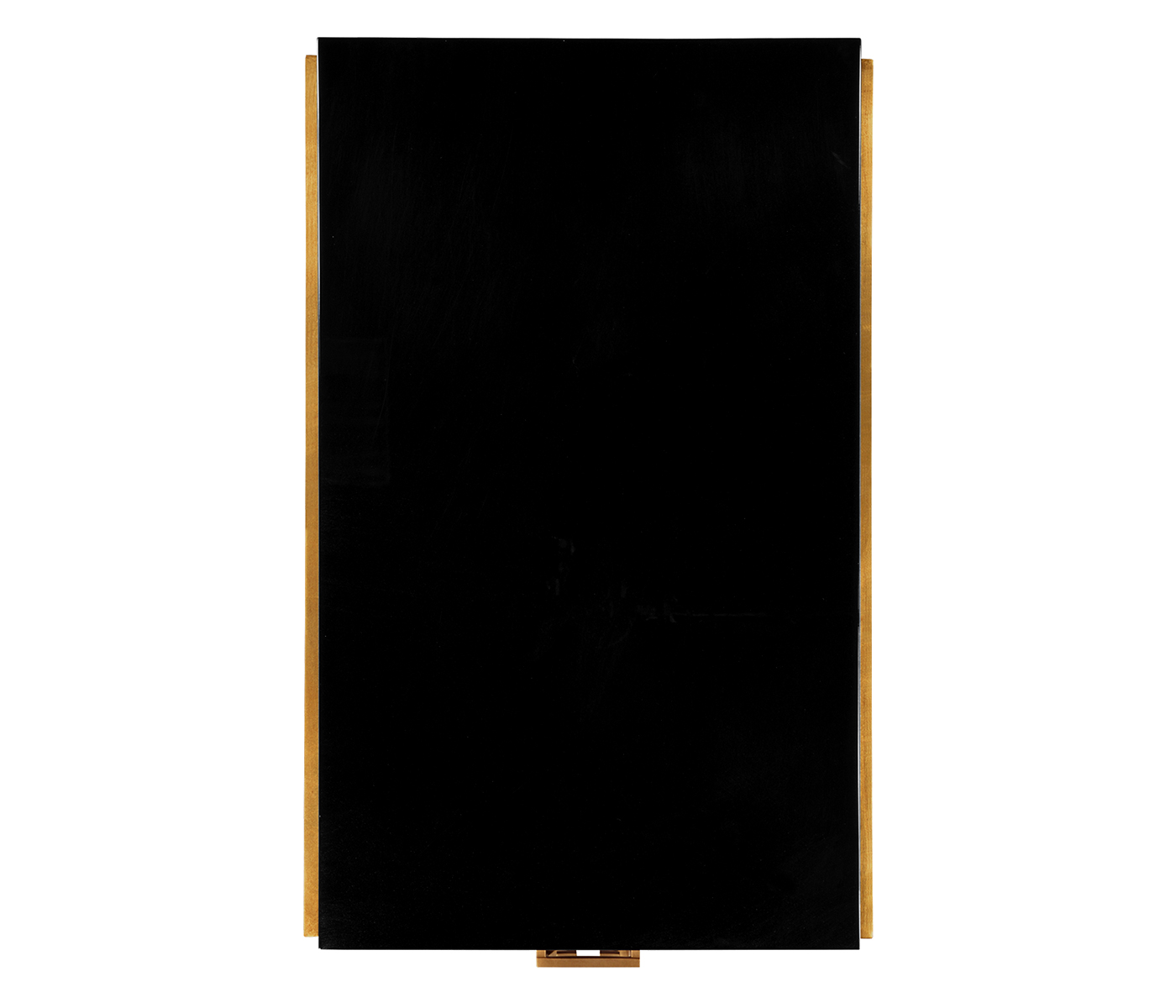 Gilded Iron End Table with Smoky Black Drawer