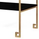 Gilded Iron End Table with Smoky Black Drawer