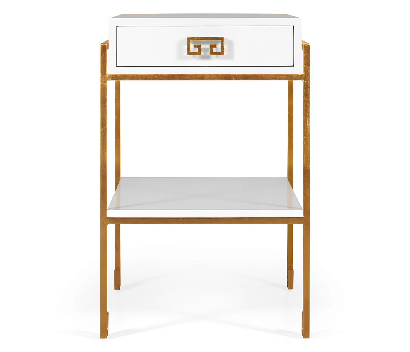 Gilded Iron End Table with Biancaneve Drawer