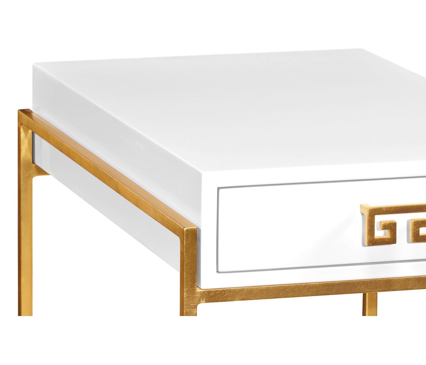 Gilded Iron End Table with Biancaneve Drawer