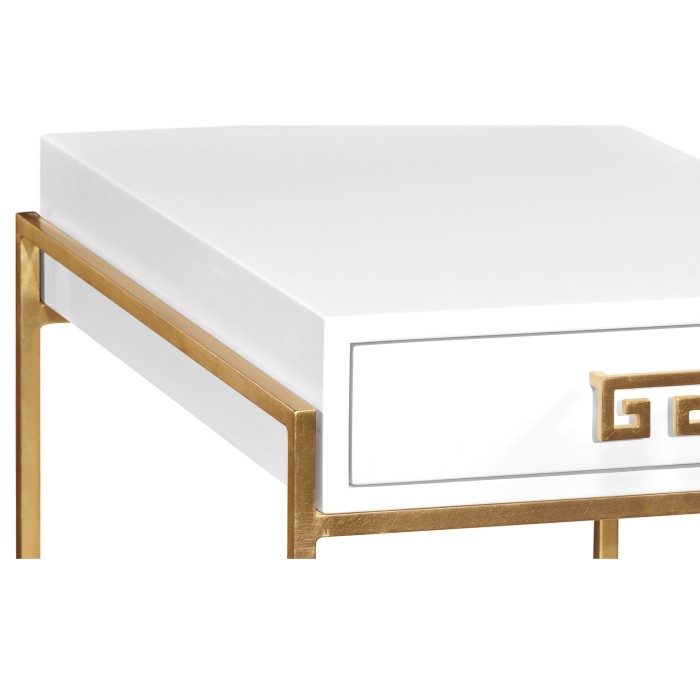 Gilded Iron End Table with Biancaneve Drawer