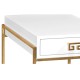 Gilded Iron End Table with Biancaneve Drawer