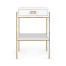 Silver Iron End Table with Biancaneve Drawer