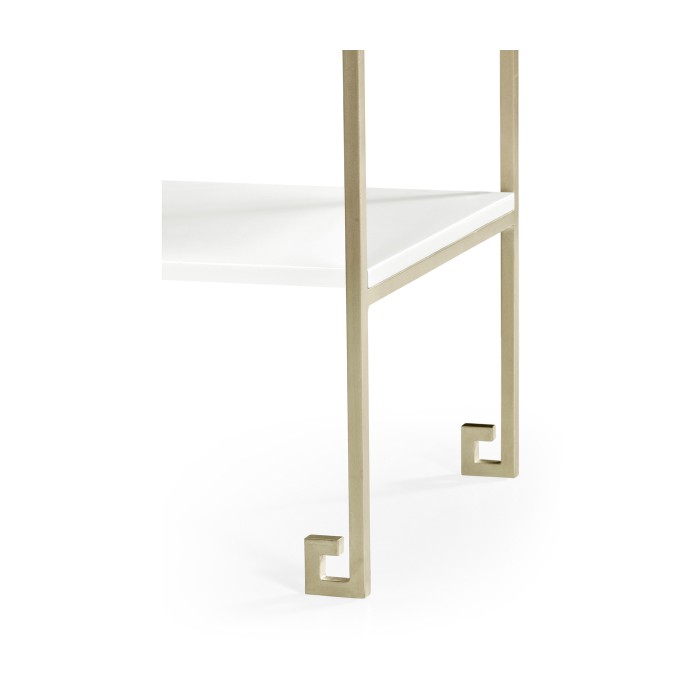 Silver Iron End Table with Biancaneve Drawer