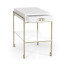 Silver Iron End Table with Biancaneve Drawer