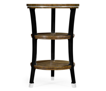 Round side table in American walnut