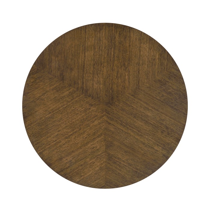 Round side table in American walnut