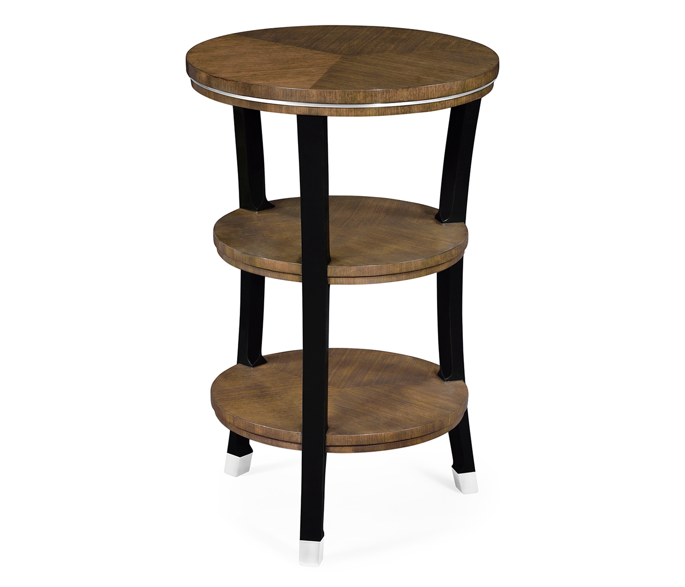 Round side table in American walnut