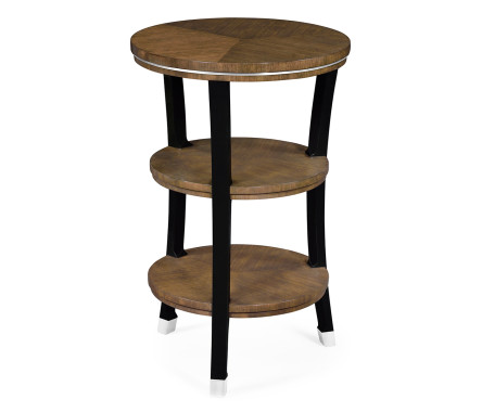 Round side table in American walnut