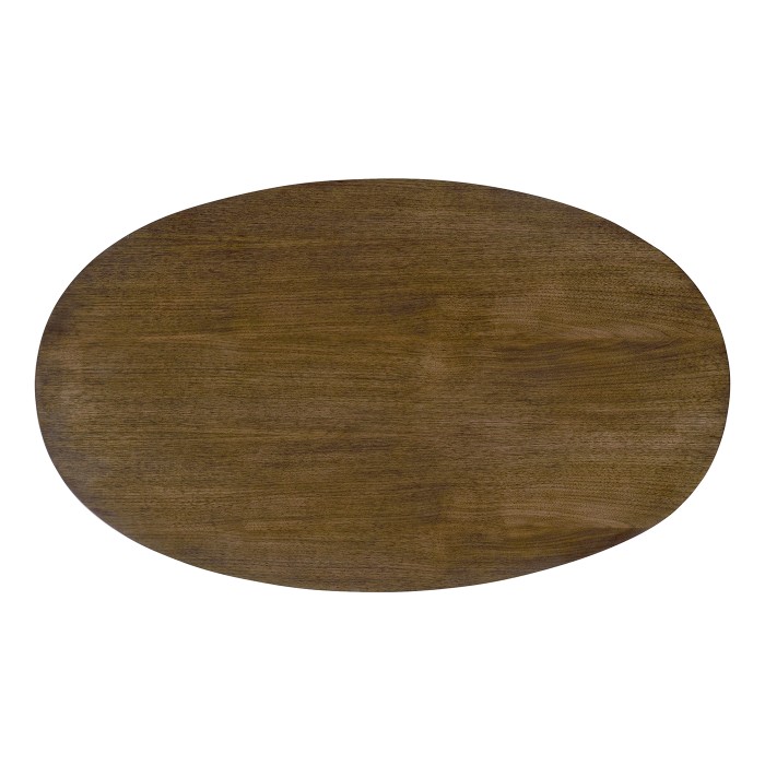 Oval chest of drawers in American walnut