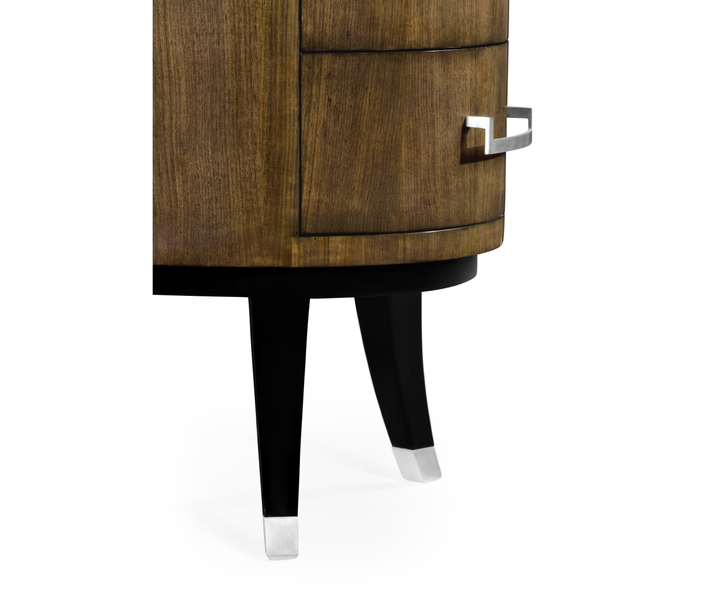 Oval chest of drawers in American walnut