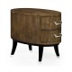 Oval chest of drawers in American walnut
