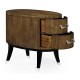 Oval chest of drawers in American walnut